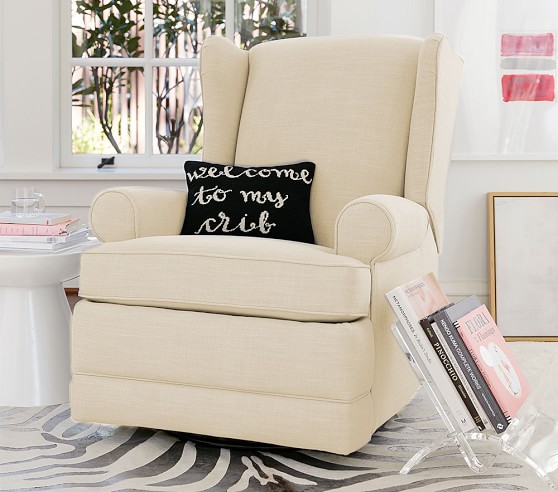 pottery barn wingback glider