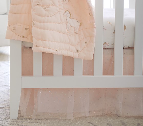 blush tulle crib skirt