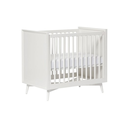 pottery barn mid century mini crib