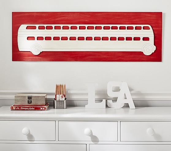 Bus Planked Wall Art Pottery Barn Kids