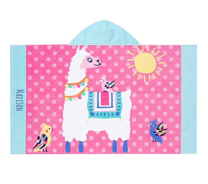 llama hooded towel