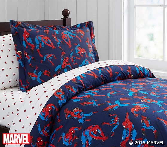 pottery barn spiderman sheets