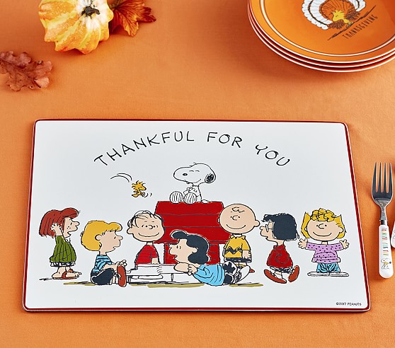 Peanuts Thanksgiving Placemat Kids Table Decor Pottery Barn Kids