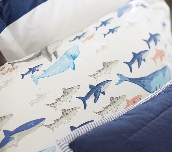 pottery barn whale sheets