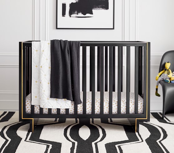 black and gold crib