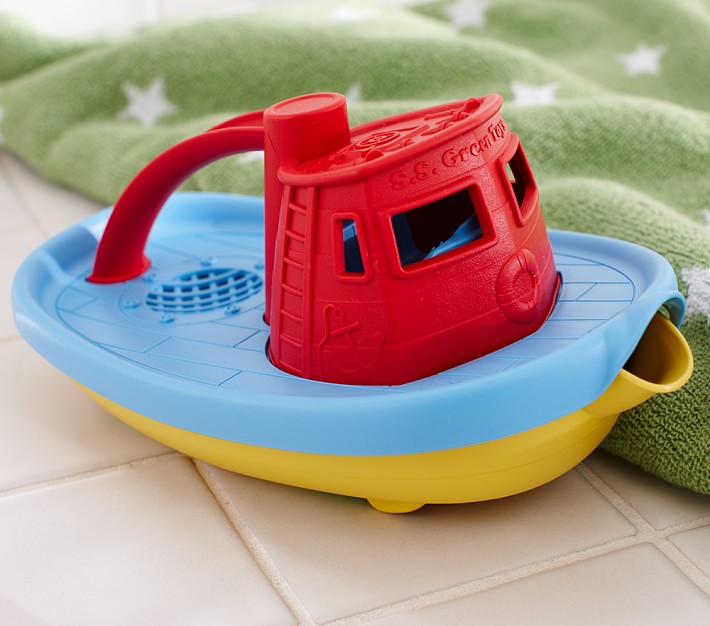 green toys tugboat cleaning