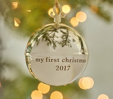 pottery barn baby's first christmas ornament