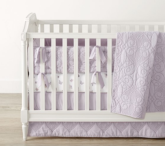 lavender crib bumper