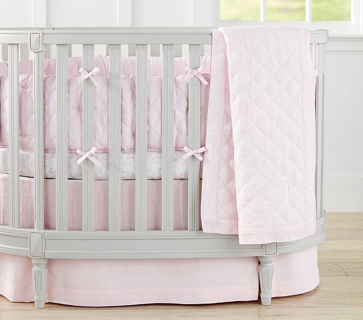 pottery barn crib sheets girl