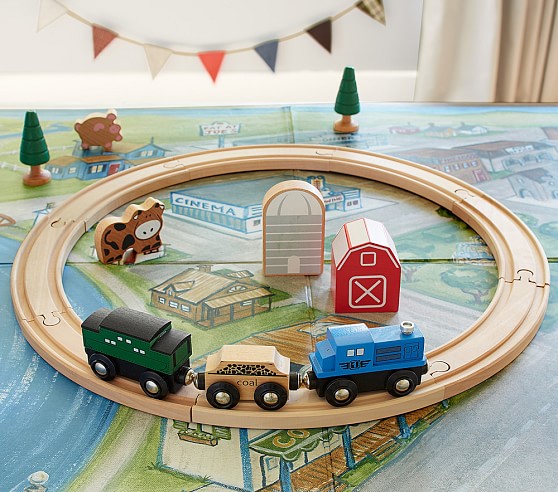 pottery barn wooden train set