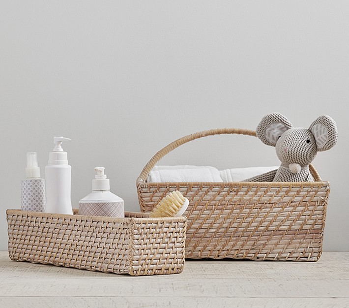 wicker changing table basket