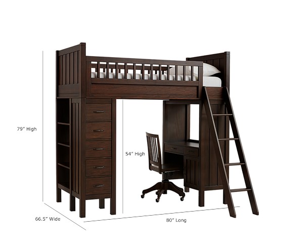 bunk bed with computer desk