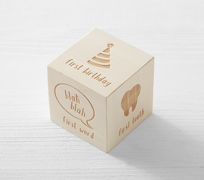 baby milestone wooden blocks
