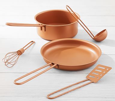 wooden pots and pans set