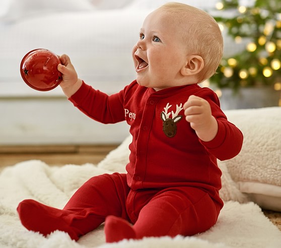 red baby pajamas