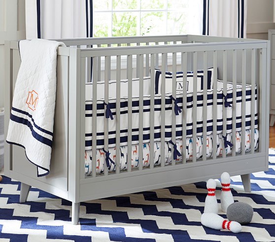 pottery barn gray crib