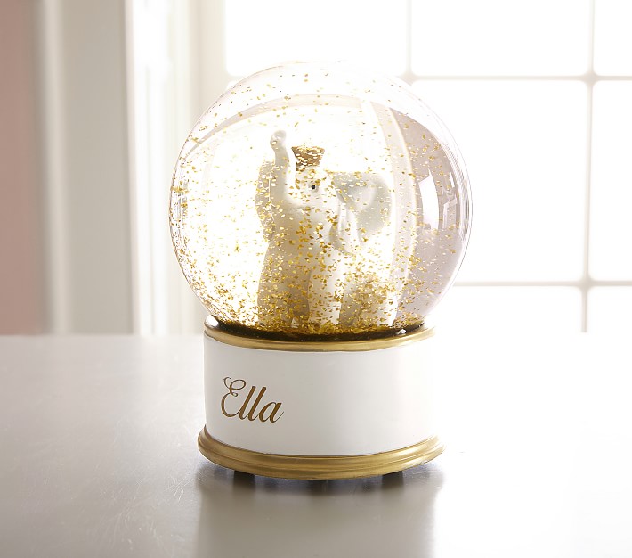 personalised baby's first christmas snow globe