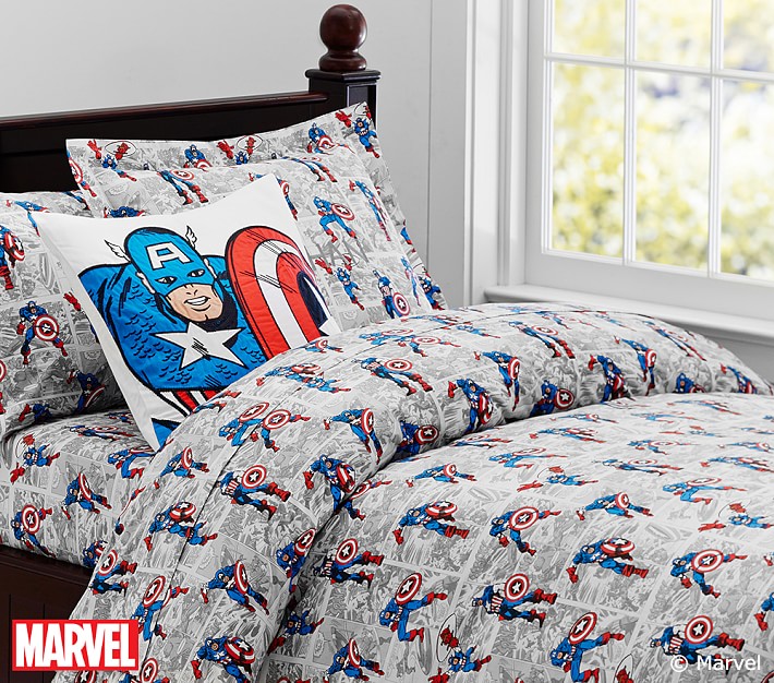 Captain America Comic Kids Duvet Cover Pottery Barn Kids