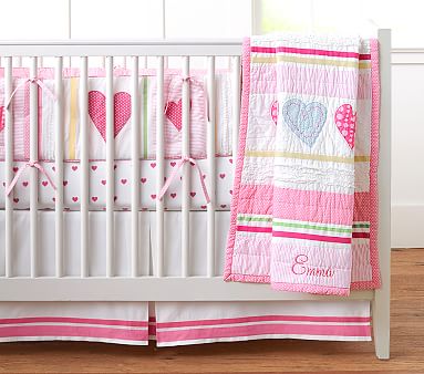 heart crib bedding set