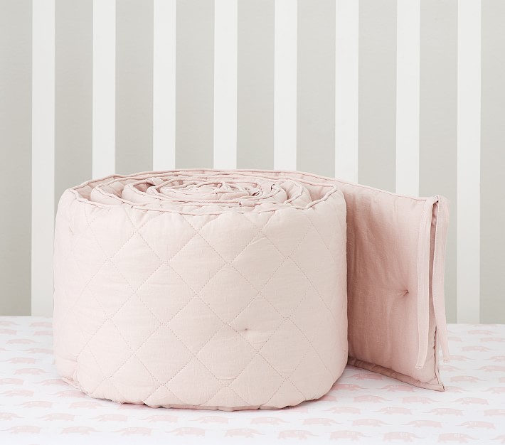 Belgian Linen Crib Bumper Pottery Barn Kids