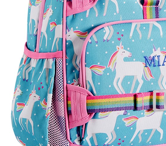 happy unicorn personalized backpack