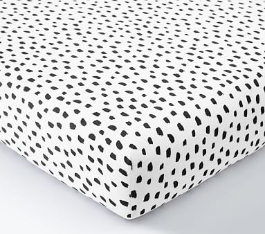 black and white polka dot crib sheet