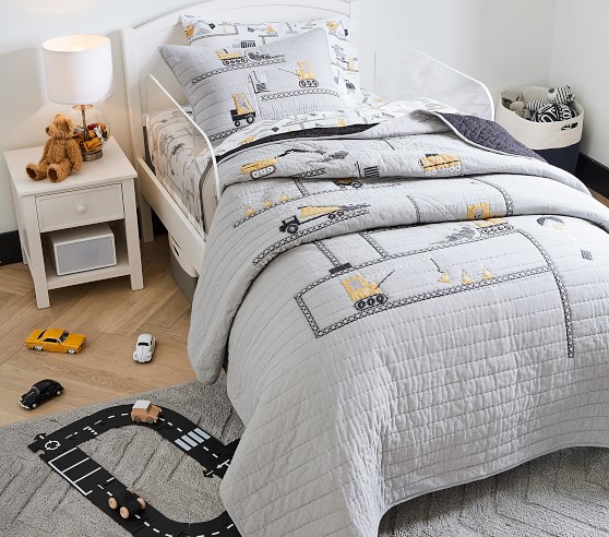 pottery barn construction bedding