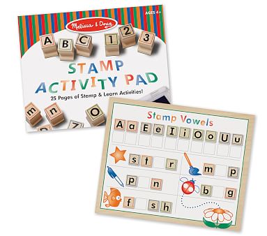 melissa & doug wooden alphabet stamp set