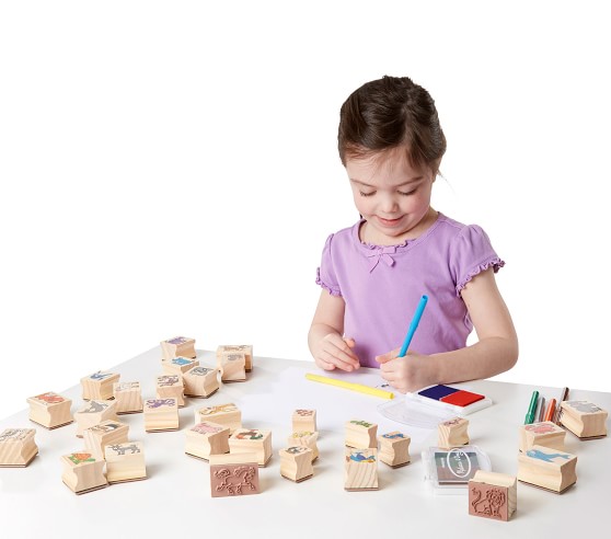 melissa and doug wooden stamp set