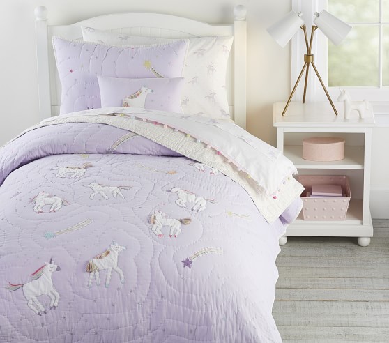 purple unicorn bedding