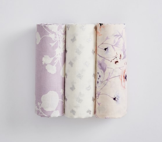 floral muslin swaddle