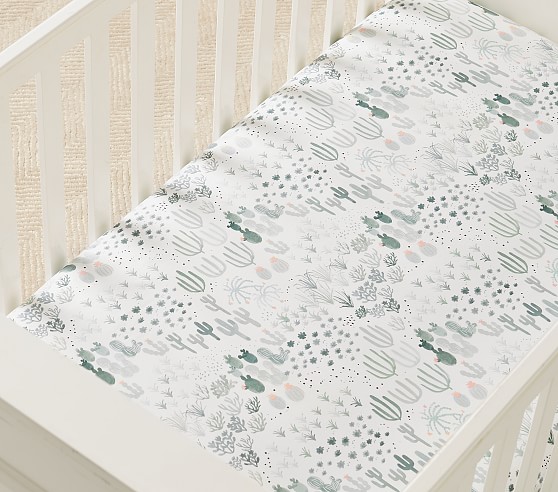 Lennon Cactus Organic Crib Fitted Sheet Pottery Barn Kids