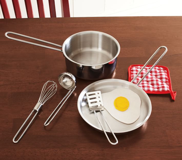 Metal Pots & Pans Set Toy Kitchen Accessories Pottery Barn Kids