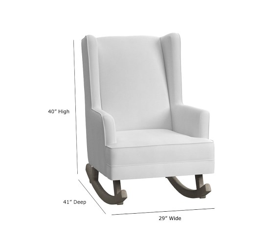 gray and white rocking chair