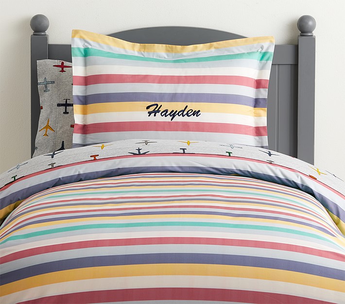 Organic Max Stripe Kids Duvet Cover Pottery Barn Kids