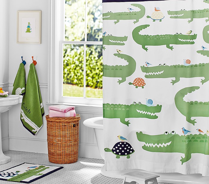 Alligator Kids Shower Curtain Pottery Barn Alligator Kids Shower Curtain Pottery, Alligator Shower Curtain