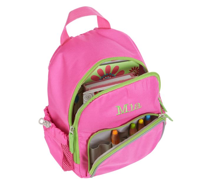 pink striped backpack