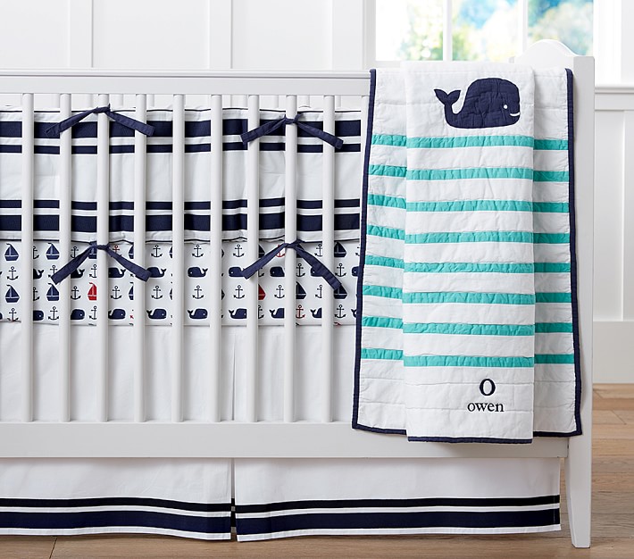 whale crib bedding set