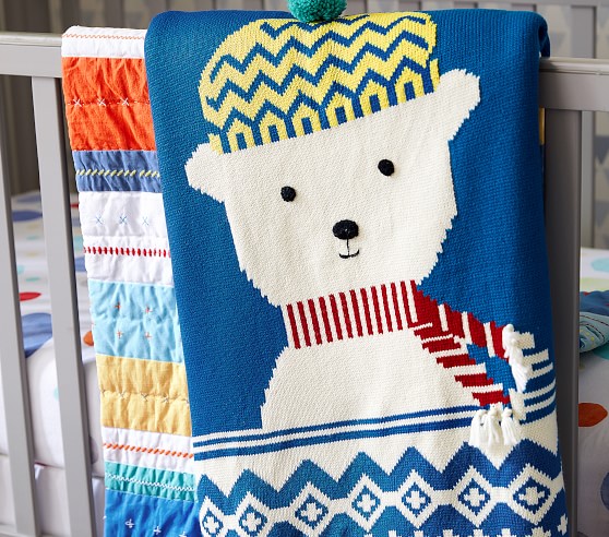 polar bear baby blanket