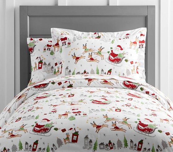 NEW christmas North Pole Reversible Brushed Cotton double Bedding 4pc