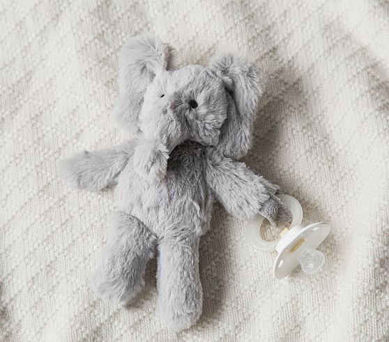 carter's plush elephant pacifier clip