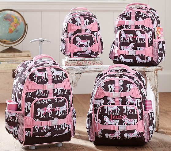 unicorn rolling backpack