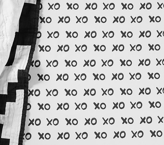 Xoxo Crib Sheet Black And White Bedding Modern Crib Sheets Monochrome Crib Sheets Modern Nursery Bedding Modern Baby Bedding Sheets Pillowcases Home Living