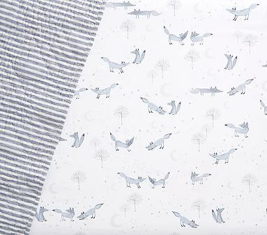 Organic Fox Crib Fitted Sheet - Fox Crib Bedding Box Organic Fox Crib Fitted Sheet - Fox Crib Bedding Box