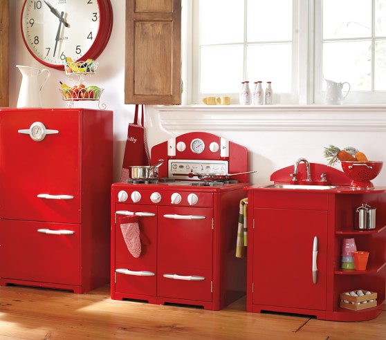 Red Retro Play Kitchen Collection 