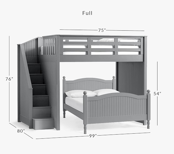 Catalina Stair Loft Bed For Kids, Can A Queen Bed Fit Under Loft