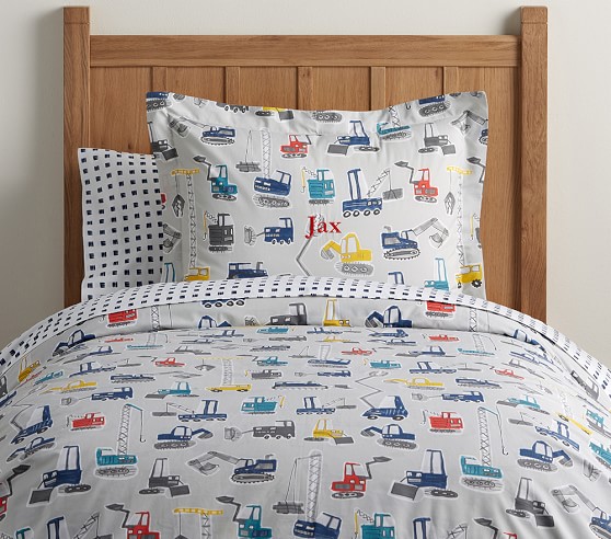 pottery barn construction bedding