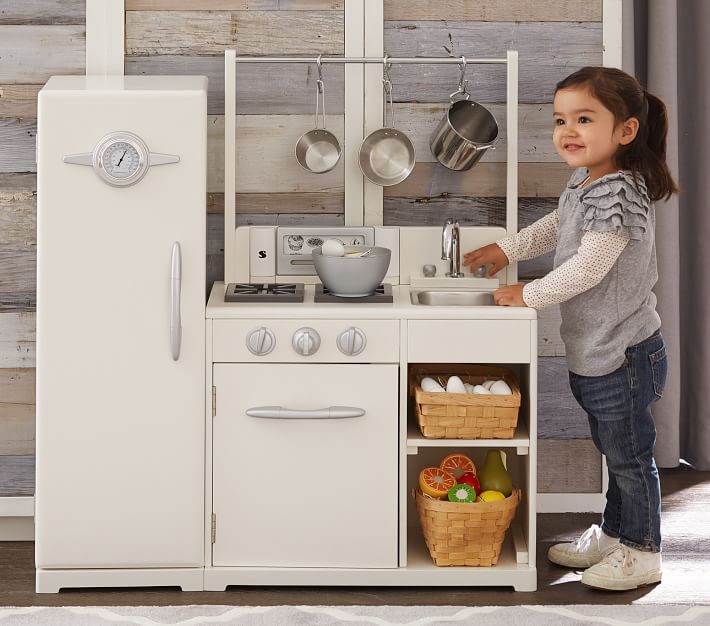 white retro play kitchen