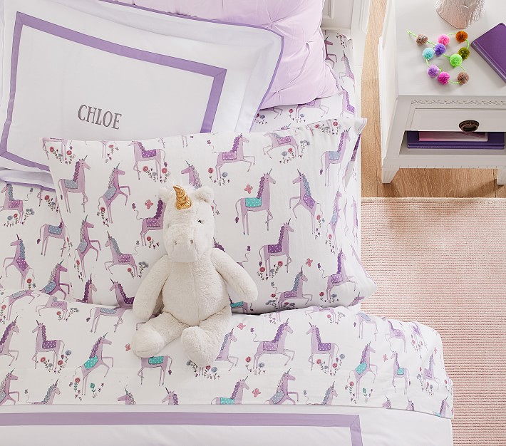 Organic Magical Unicorn Kids Sheet Set Pottery Barn Kids