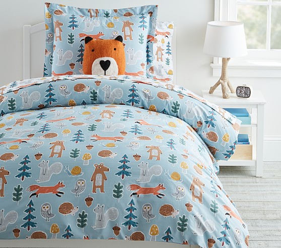 Wes Woodland Organic Duvet Cover, Outdoor Theme Bedding